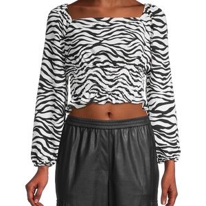 BCBGeneration - NWT zebra print crop top, size M or L